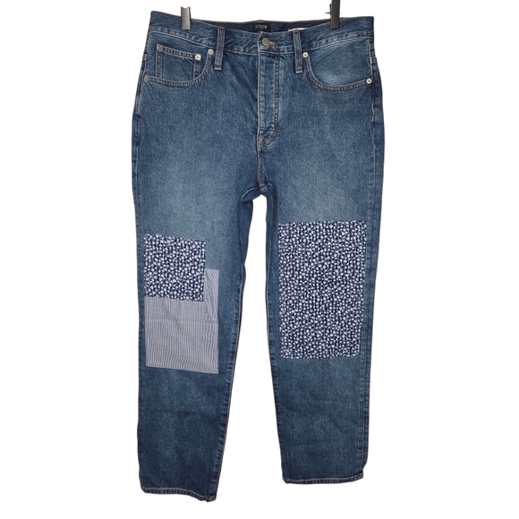 J Crew Womens Premium Edition Patchwork Slim Boyfriend Straight Denim Jeans 30 - Picture 1 of 12